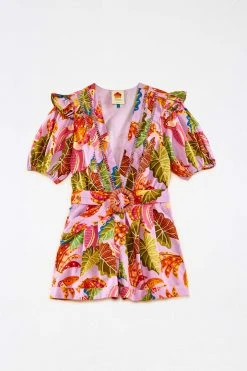 FARM RIO New In Lilac Beaks & Bananas V Neck Romper 11 FARM RIO New In Lilac Beaks & Bananas V Neck Romper