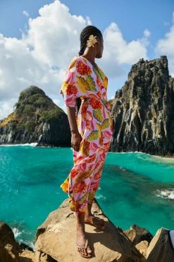 FARM RIO New In Mixed Beaks & Bananas Maxi Wrap Dress 11 FARM RIO New In Mixed Beaks & Bananas Maxi Wrap Dress