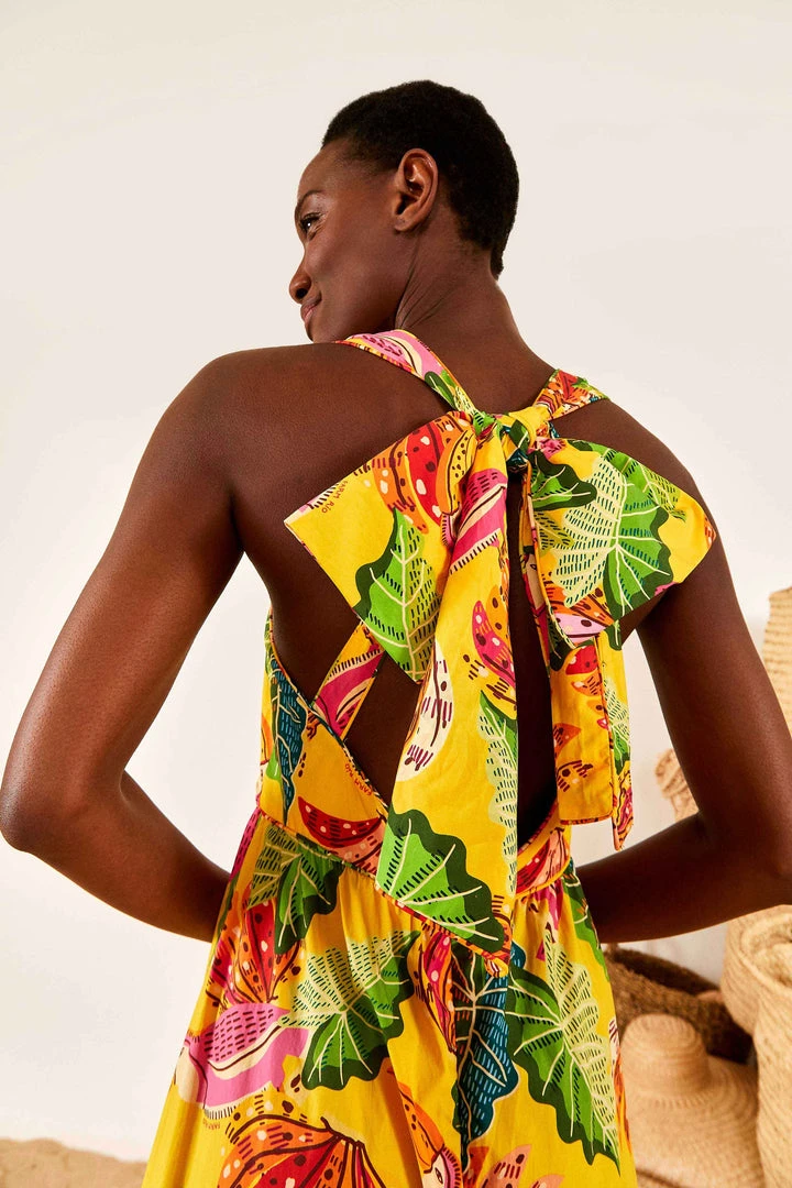 FARM RIO Yellow Beaks & Bananas Maxi Dress 1 FARM RIO Yellow Beaks & Bananas Maxi Dress