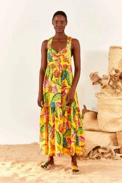 FARM RIO Yellow Beaks & Bananas Maxi Dress 9 FARM RIO Yellow Beaks & Bananas Maxi Dress