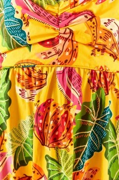 FARM RIO Yellow Beaks & Bananas Maxi Dress 10 FARM RIO Yellow Beaks & Bananas Maxi Dress