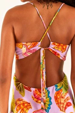 FARM RIO Lilac Beaks & Bananas Midi Dress New In 11 FARM RIO Lilac Beaks & Bananas Midi Dress New In