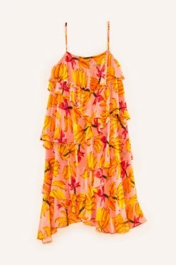 FARM RIO New In Banana Taste Ruffle Midi Dress