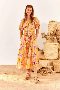 FARM RIO Banana Taste Midi Dress