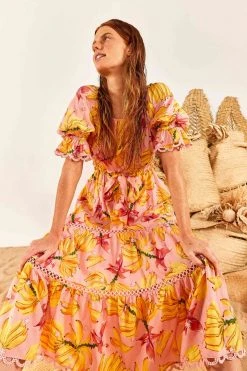 FARM RIO Banana Taste Midi Dress
