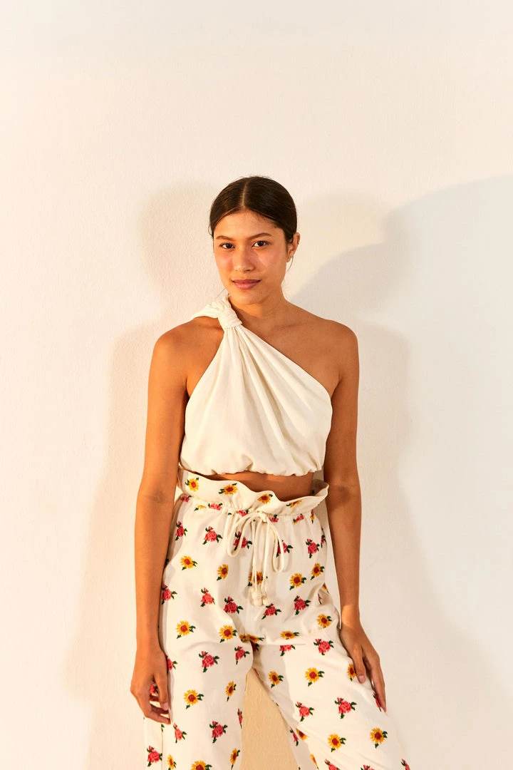 FARM RIO New In Off-White One Shoulder Knot Top 1 FARM RIO New In Off-White One Shoulder Knot Top