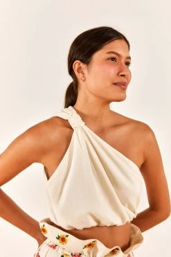 FARM RIO New In Off-White One Shoulder Knot Top 8 FARM RIO New In Off-White One Shoulder Knot Top