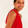 FARM RIO The Red One-Shoulder Knot Top New In
