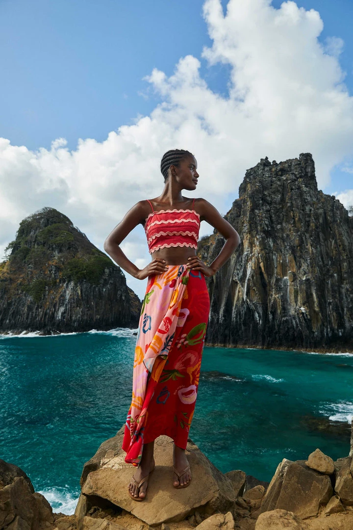 FARM RIO Red Wrap Top New In 2 FARM RIO Red Wrap Top New In