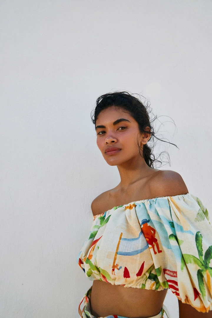 FARM RIO Copacabana Off-Shoulder Crop Top 1 FARM RIO Copacabana Off-Shoulder Crop Top