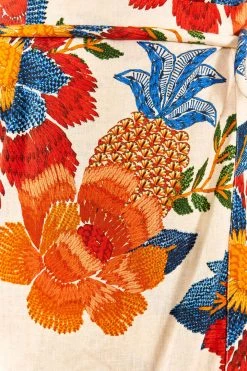 FARM RIO New In White Pineapple Flowers Midi Dress 12 FARM RIO New In White Pineapple Flowers Midi Dress