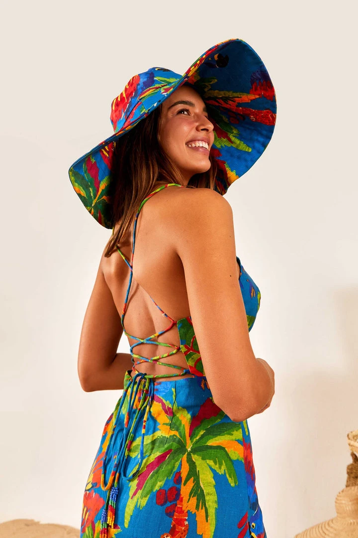 FARM RIO Blue Sunny Day Mini Dress New In 3 FARM RIO Blue Sunny Day Mini Dress New In