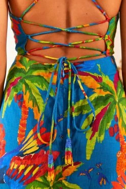 FARM RIO Blue Sunny Day Mini Dress New In 11 FARM RIO Blue Sunny Day Mini Dress New In