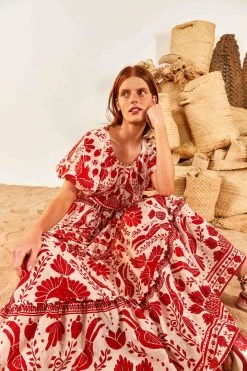 FARM RIO Jungle Flow Tiered Maxi Skirt New In 8 FARM RIO Jungle Flow Tiered Maxi Skirt New In