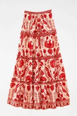 FARM RIO Jungle Flow Tiered Maxi Skirt New In 11 FARM RIO Jungle Flow Tiered Maxi Skirt New In
