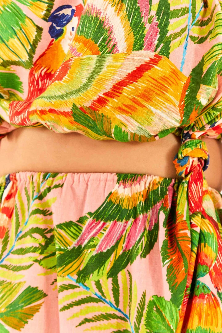 FARM RIO Macaw Leaves One-Shoulder Mini Dress 5 FARM RIO Macaw Leaves One-Shoulder Mini Dress