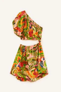 FARM RIO Macaw Leaves One-Shoulder Mini Dress 11 FARM RIO Macaw Leaves One-Shoulder Mini Dress