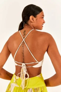 FARM RIO New In White Flower Crop Top 9 FARM RIO New In White Flower Crop Top