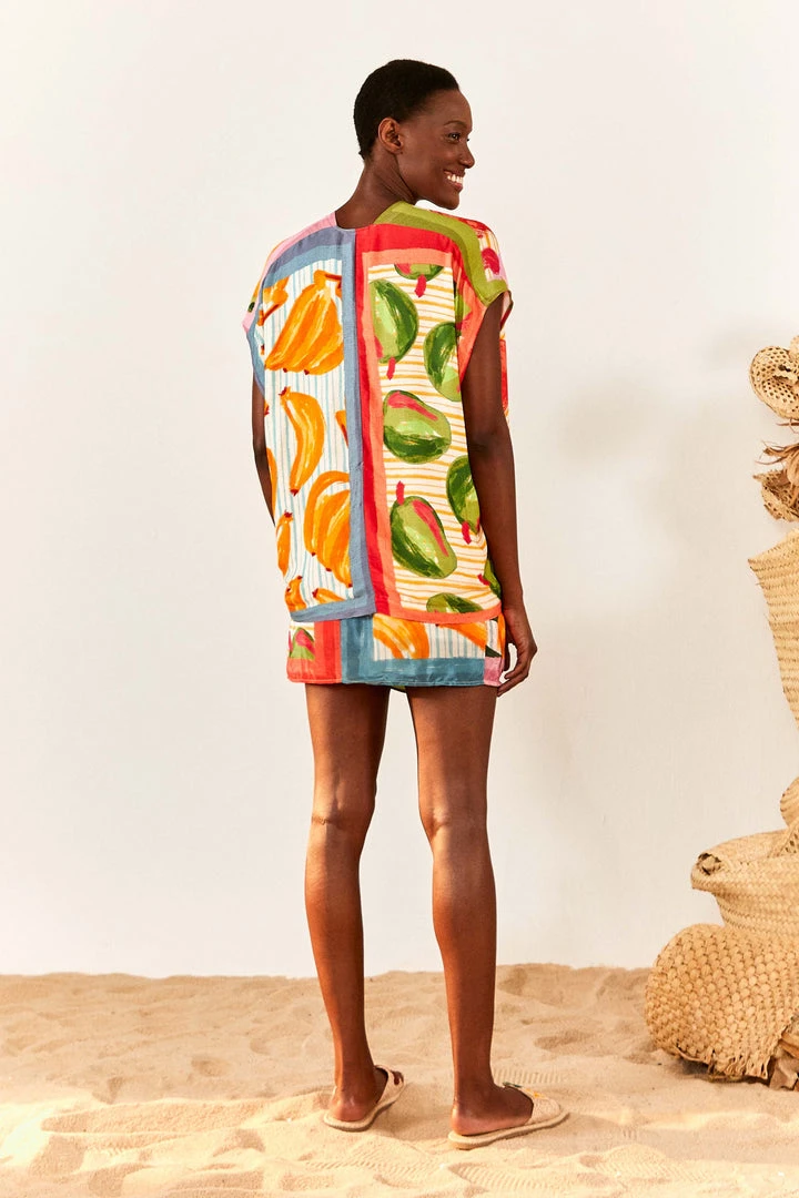 FARM RIO New In Fruits Scarves Blouse 2 FARM RIO New In Fruits Scarves Blouse