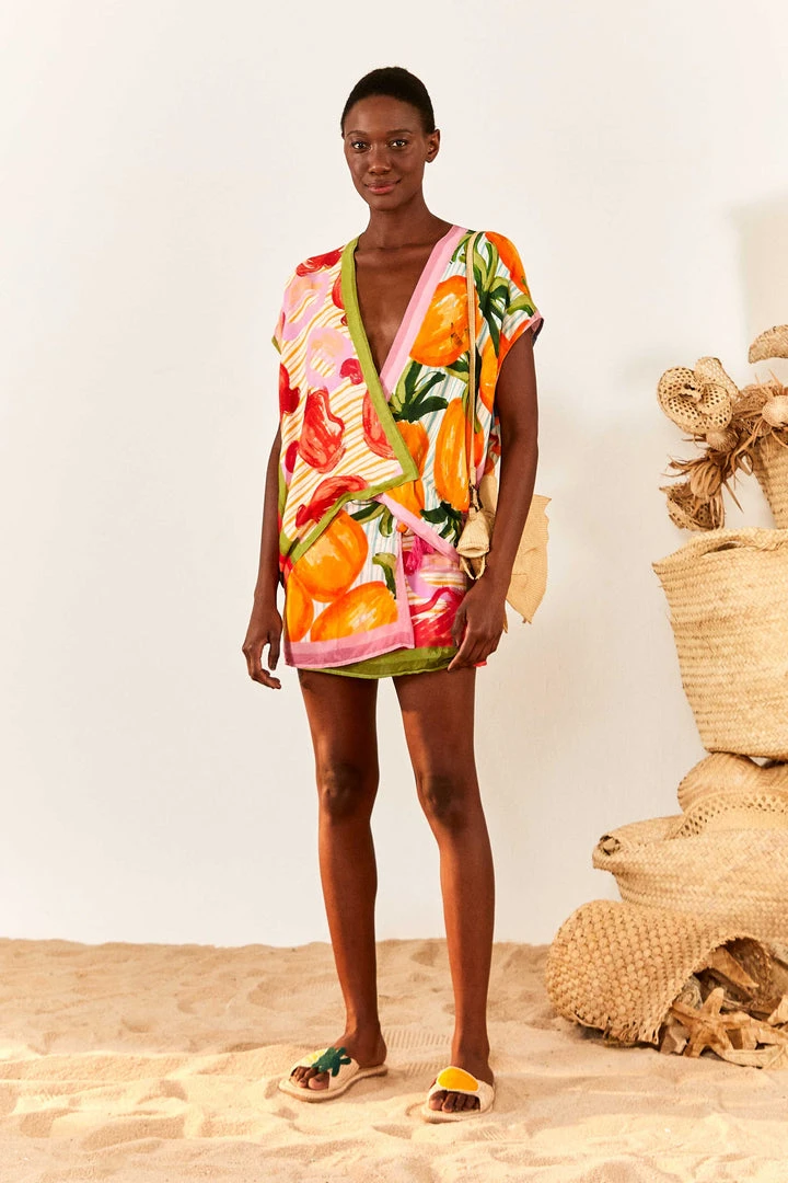 FARM RIO New In Fruits Scarves Blouse 4 FARM RIO New In Fruits Scarves Blouse