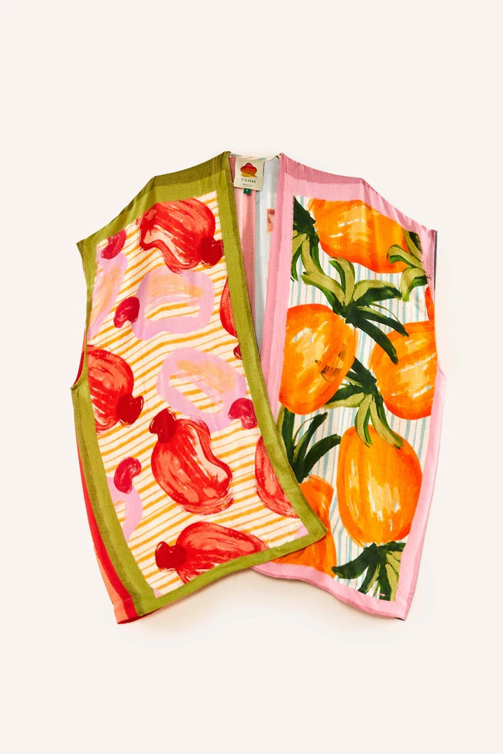 FARM RIO New In Fruits Scarves Blouse 6 FARM RIO New In Fruits Scarves Blouse