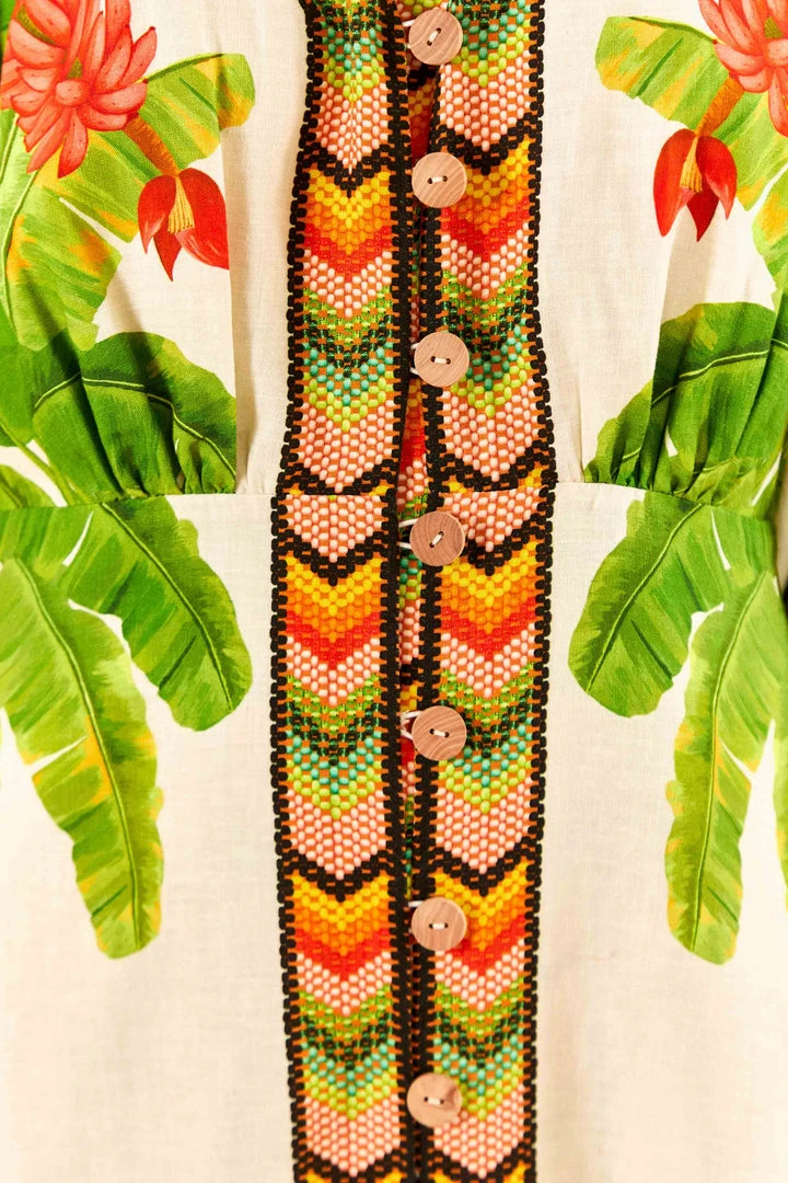 FARM RIO Fresh Forest Scarf V Neck Midi Dress New In 6 FARM RIO Fresh Forest Scarf V Neck Midi Dress New In