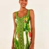 FARM RIO Fresh Forest Scarf Button Down Mini Dress