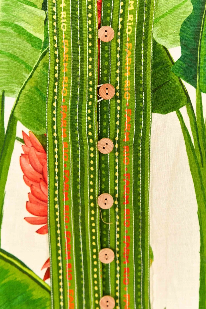 FARM RIO Fresh Forest Scarf Button Down Mini Dress 5 FARM RIO Fresh Forest Scarf Button Down Mini Dress