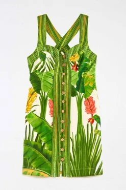 FARM RIO Fresh Forest Scarf Button Down Mini Dress 11 FARM RIO Fresh Forest Scarf Button Down Mini Dress
