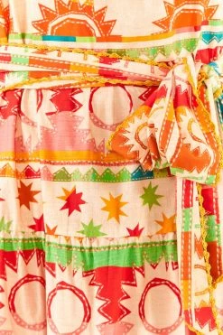 FARM RIO New In Rainbow Sunset Halter Neck Maxi Dress