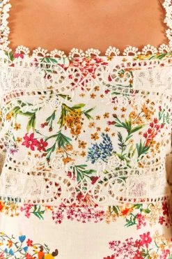 FARM RIO Delicate Forest Scarves Mini Dress