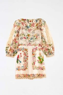 FARM RIO Delicate Forest Scarves Mini Dress
