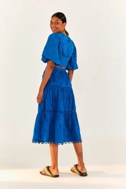 FARM RIO New In Blue 3D Pineapple Crop Top