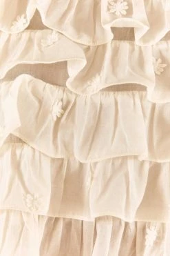 FARM RIO New In Off-White 3D Flower Layered Blouse