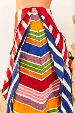 FARM RIO New In Amazing Stripes Frill Midi Skirt