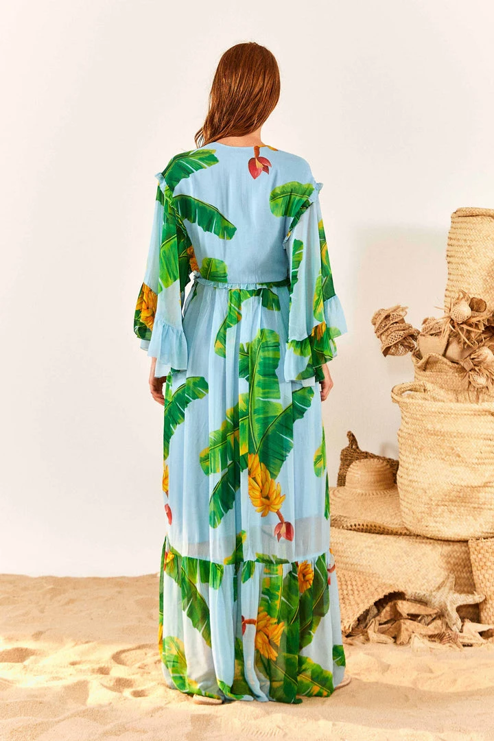 FARM RIO Blue Fresh Bananas Maxi Dress FARM RIO Blue Fresh Bananas Maxi Dress