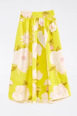 FARM RIO New In Yellow Neon Garden Maxi Skirt 11 FARM RIO New In Yellow Neon Garden Maxi Skirt