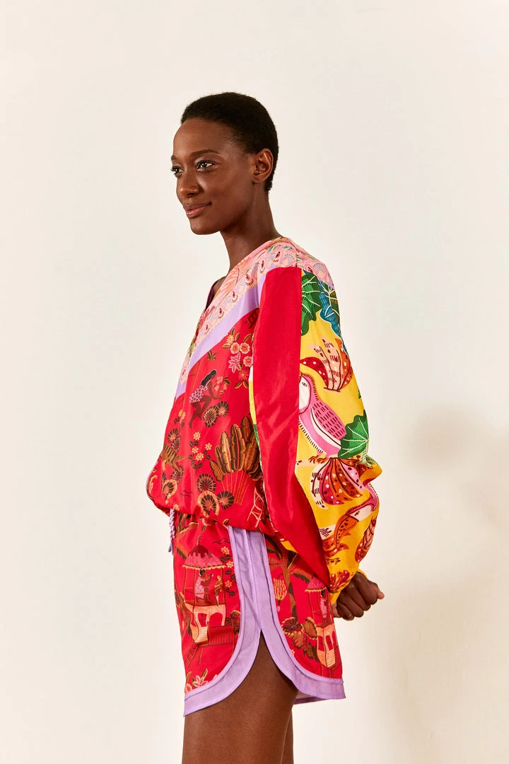 FARM RIO Mixed Scarves Drawstring Shorts 3 FARM RIO Mixed Scarves Drawstring Shorts