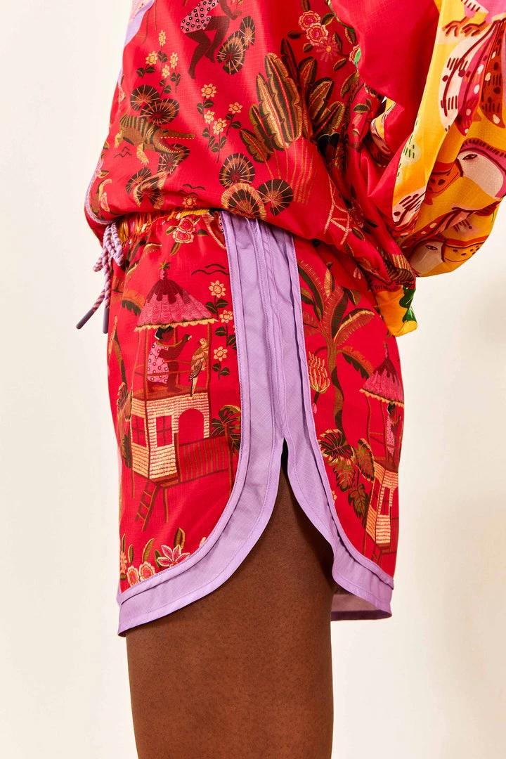 FARM RIO Mixed Scarves Drawstring Shorts 6 FARM RIO Mixed Scarves Drawstring Shorts