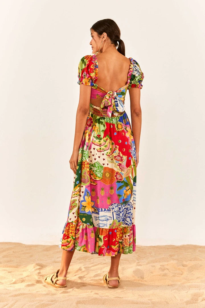 FARM RIO Sunny Mix Square Neck Midi Dress 4 FARM RIO Sunny Mix Square Neck Midi Dress