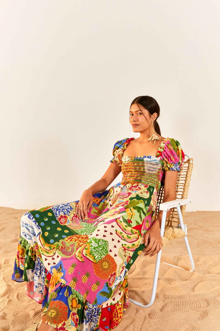 FARM RIO Sunny Mix Square Neck Midi Dress 3 FARM RIO Sunny Mix Square Neck Midi Dress