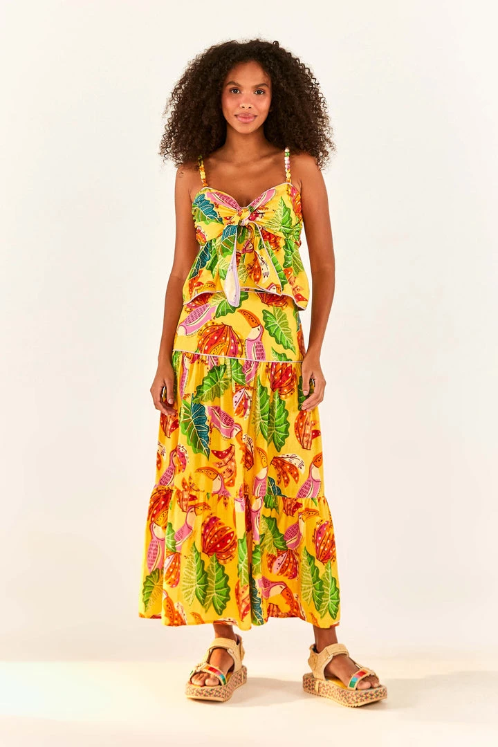 FARM RIO Yellow Beaks & Bananas Blouse 5 FARM RIO Yellow Beaks & Bananas Blouse