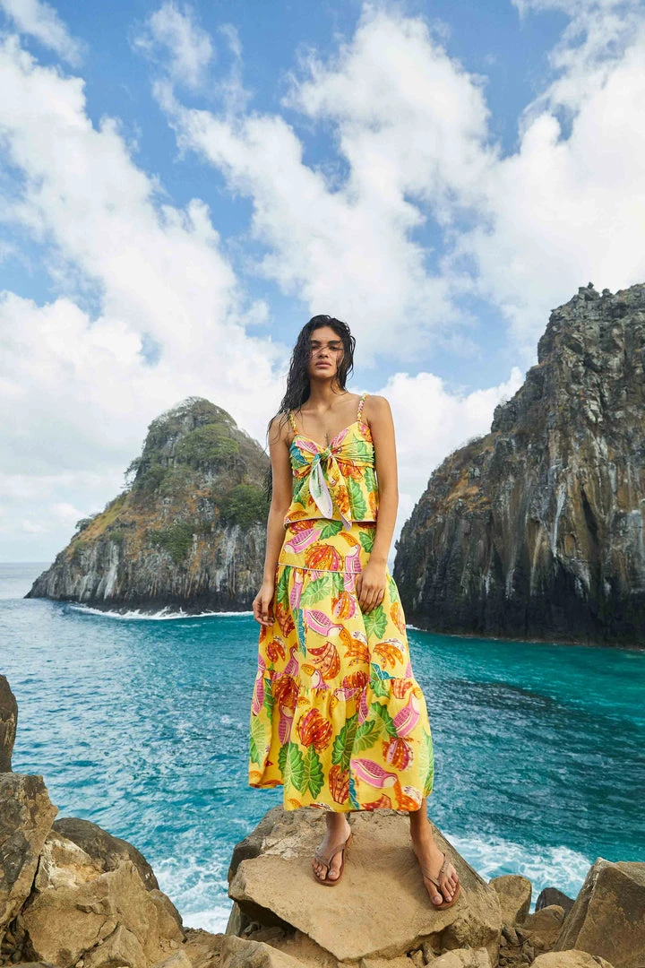 FARM RIO Yellow Beaks & Bananas Blouse 4 FARM RIO Yellow Beaks & Bananas Blouse