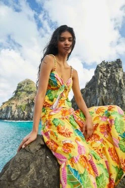 FARM RIO Yellow Beaks & Bananas Maxi Skirt New In 9 FARM RIO Yellow Beaks & Bananas Maxi Skirt New In