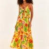 FARM RIO Yellow Beaks & Bananas Maxi Skirt New In