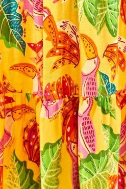 FARM RIO Yellow Beaks & Bananas Maxi Skirt New In 10 FARM RIO Yellow Beaks & Bananas Maxi Skirt New In