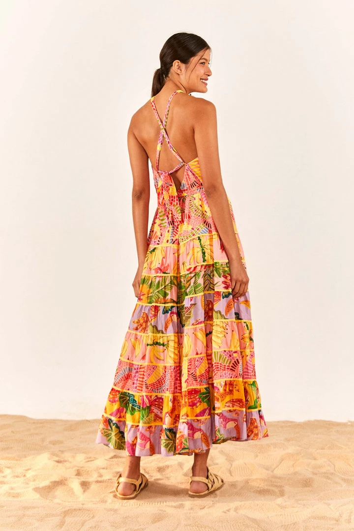 FARM RIO New In Mixed Pink Prints Maxi Dress 2 FARM RIO New In Mixed Pink Prints Maxi Dress