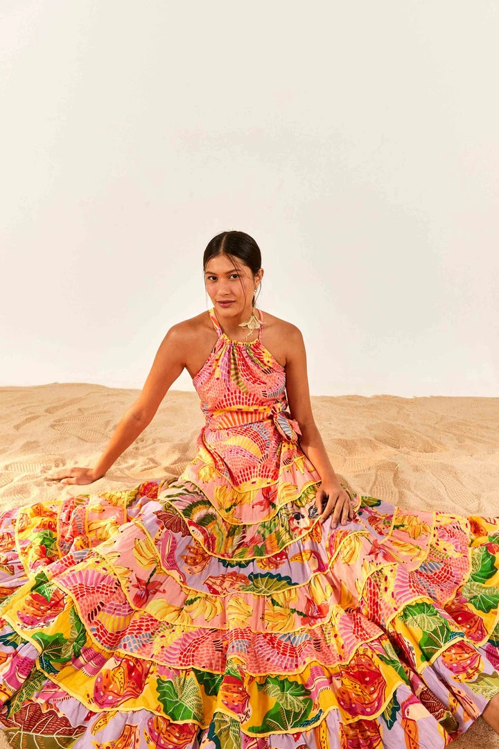 FARM RIO New In Mixed Pink Prints Maxi Dress 3 FARM RIO New In Mixed Pink Prints Maxi Dress