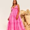 FARM RIO Neon Pink Maxi Dress New In