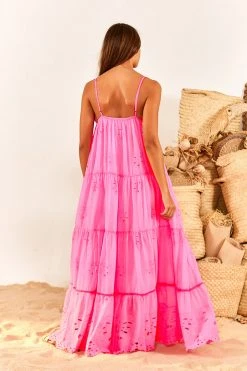 FARM RIO Neon Pink Maxi Dress New In